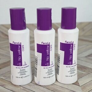 NEW Lot 3 Fanola No Yellow Care Shampoo Hair Care Vegan 3.38 fl oz 100ml READ!